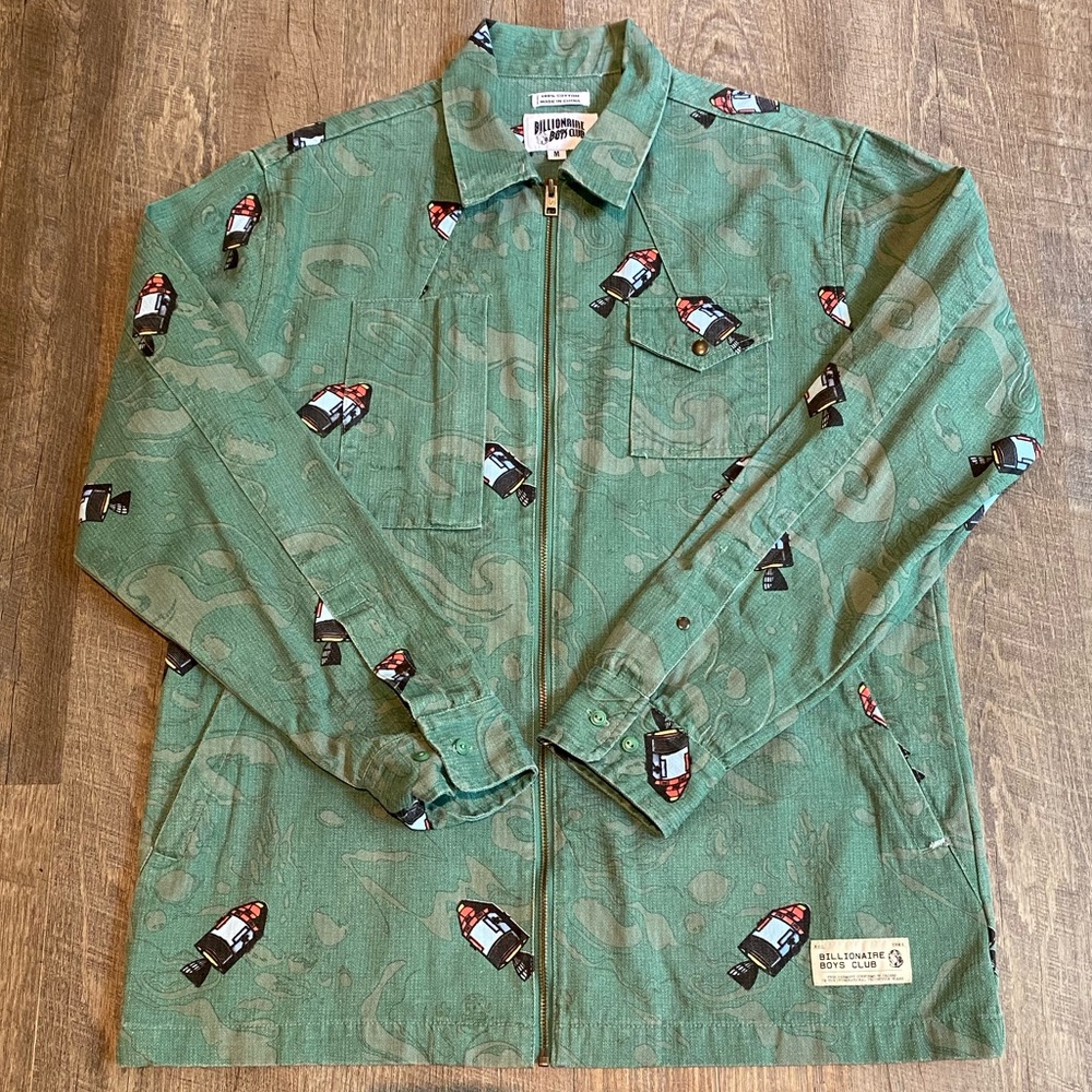 BILLIONAIRE BOYS CLUB Green Denim Zip up Jacket 🚀